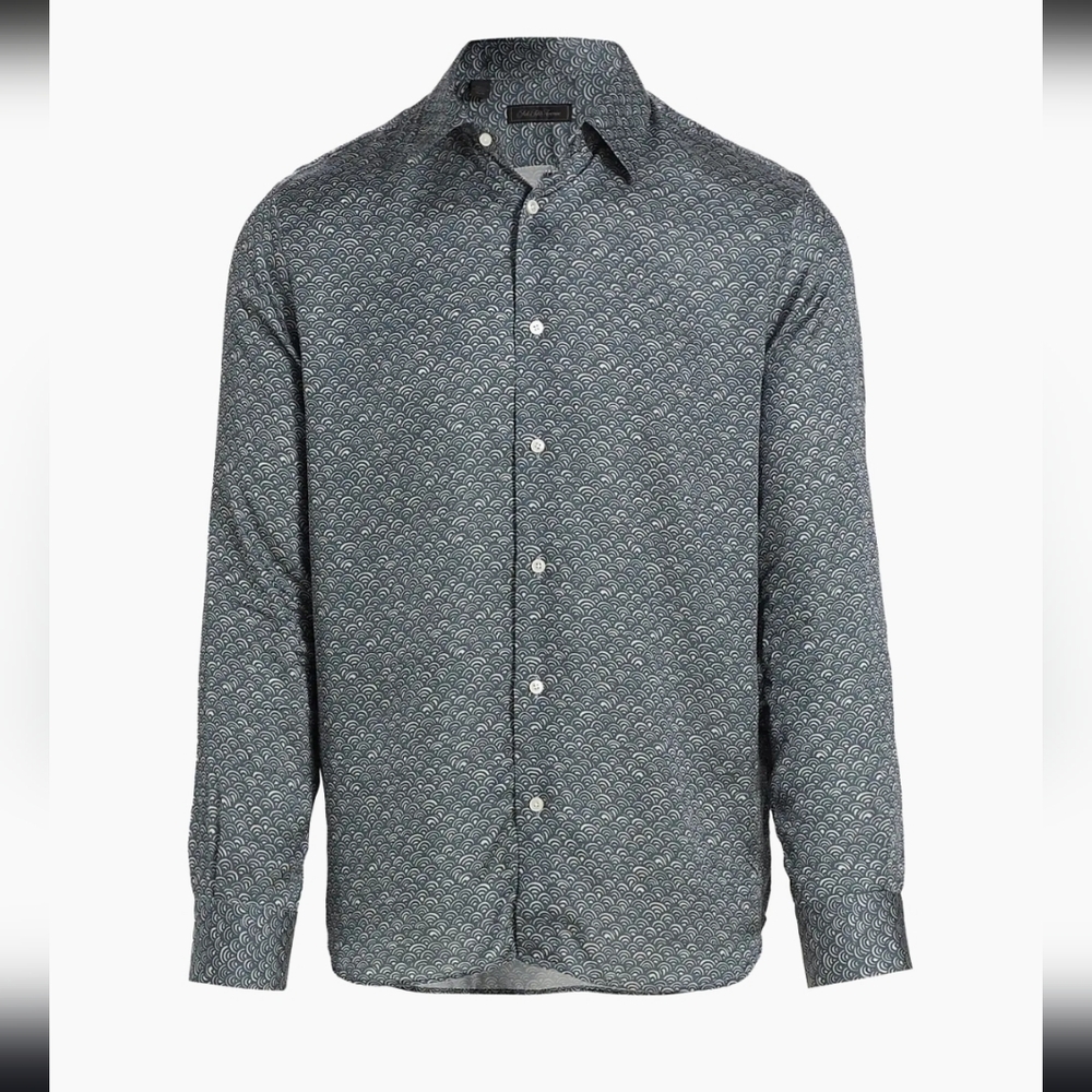 Saks Fifth Avenue Mens NWT COLLECTION Bubble Geometric Print Dress Shirt Size L